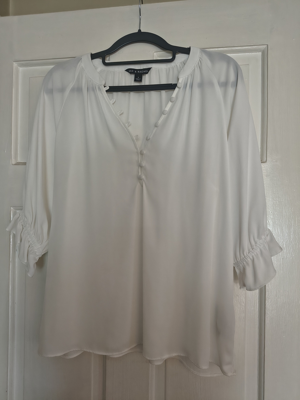 Zac & Rachel Cream Button-Front Blouse